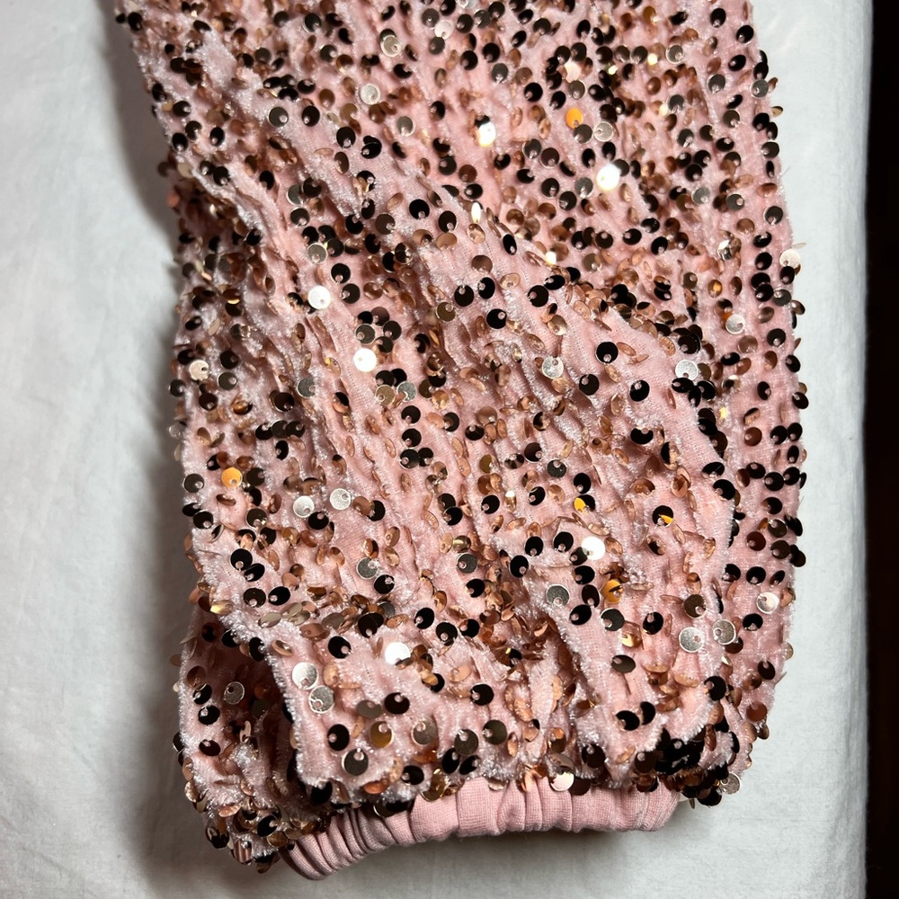 Line And Dot mini sequined dress pink rose gold Size Small - Picture 11 of 11